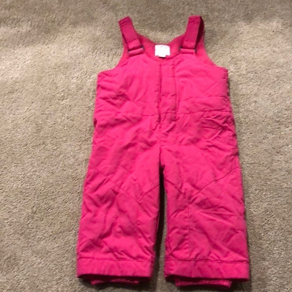 1989 place girls pink bib snow pants size 12-18 months .